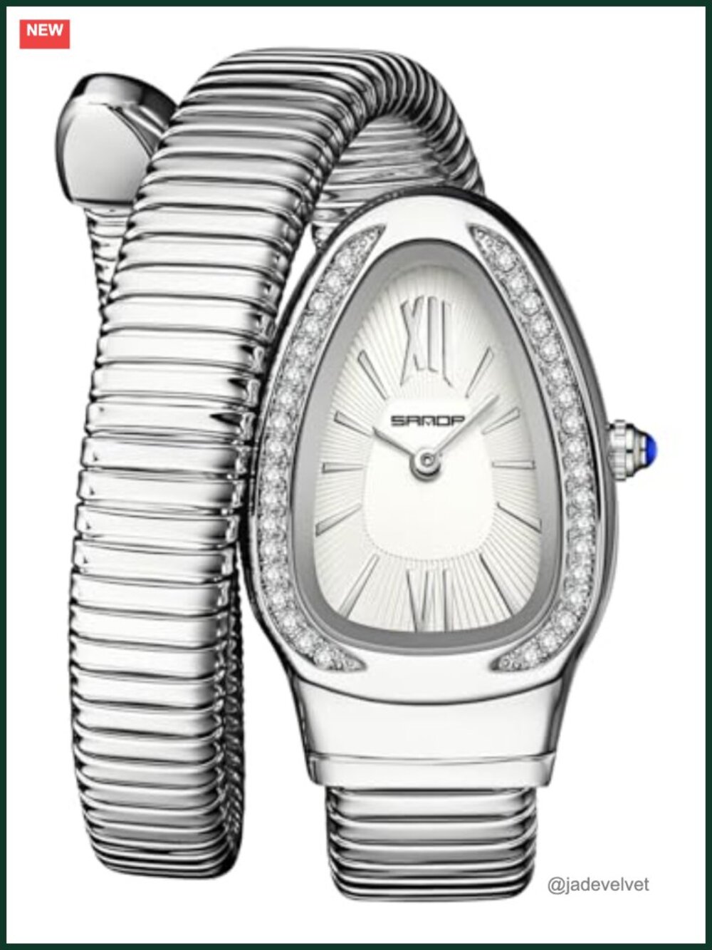Snake Bracelet Watch Women Elegant Wrap Around Bangle Wristwatch Roman Numerals